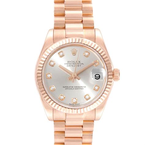rose gold rolex women's diamond